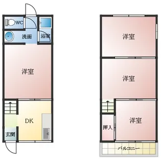 大阪府松原市河合1丁目【一戸建】の間取り