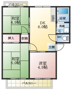 ファミール林 B棟【2階】の間取り