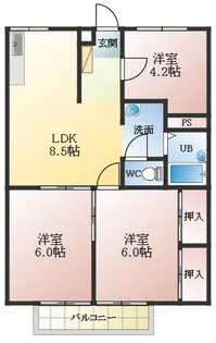 エステートピア桐【1階】の間取り