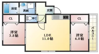 EST高見ノ里【2階】の間取り