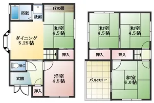 大阪府松原市高見の里2丁目【一戸建】の間取り