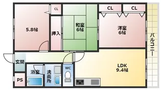 サントルドゥヴィラージュ【1階】の間取り