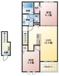 ジノ アルバ【2階】の間取り