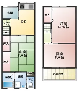大阪府羽曳野市高鷲10丁目【一戸建】の間取り