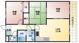 ネオシティ道明寺【1階】の間取り