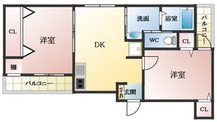 グロースコート恵我之荘【2階】の間取り