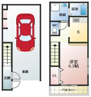大阪府藤井寺市梅が園町【一戸建】の間取り