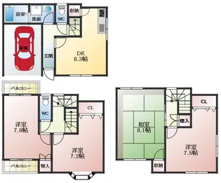 大阪府羽曳野市誉田1丁目【一戸建】の間取り