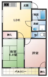 2LDKの間取り画像