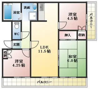 メゾン・ドゥ・ボヌール【3階】の間取り