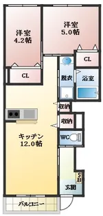 カーサ シエル【1階】の間取り