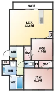 メゾン・ド・フルーレ桜【2階】の間取り