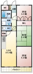 ルミエール藤井寺【4階】の間取り
