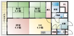柏原ファミリーハイツ【3階】の間取り