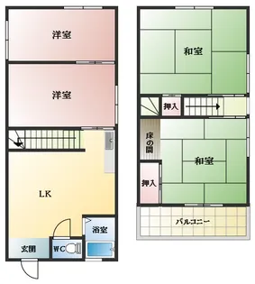大阪府富田林市楠風台1丁目【一戸建】の間取り