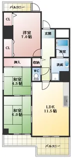 シャトーアルベール【1階】の間取り