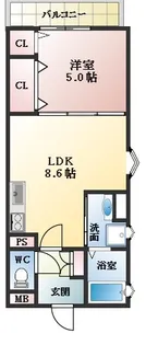 1LDKの間取り画像