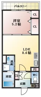 1LDKの間取り画像