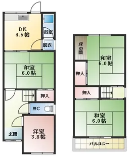 大阪府羽曳野市島泉9丁目【一戸建】の間取り