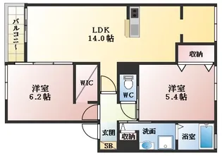 シャーメゾンフォレストハイム誉田【2階】の間取り