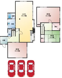 大阪府羽曳野市高鷲4丁目【一戸建】の間取り