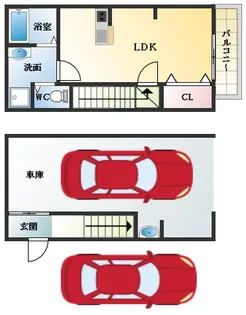 大阪府羽曳野市高鷲2丁目【一戸建】の間取り