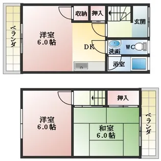 大阪府藤井寺市林5丁目【一戸建】の間取り