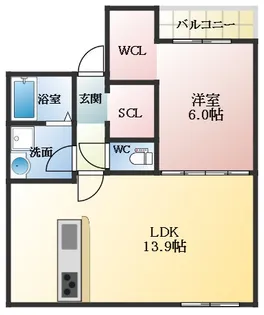クレア法善寺【3階】の間取り