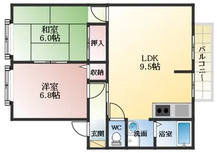WING壱番館【2階】の間取り