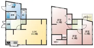 大阪府羽曳野市古市2丁目【一戸建】の間取り