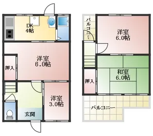 法善寺1丁目テラス【1号室】の間取り