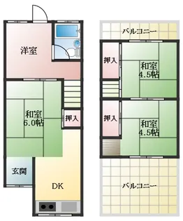 大阪府松原市天美西1丁目【一戸建】の間取り