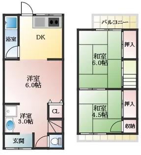 大阪府松原市一津屋5丁目【一戸建】の間取り