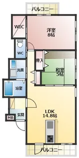 ルシオ藤井寺【1階】の間取り
