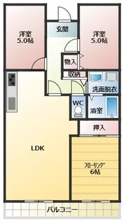 ライゼックス富田林【1階】の間取り