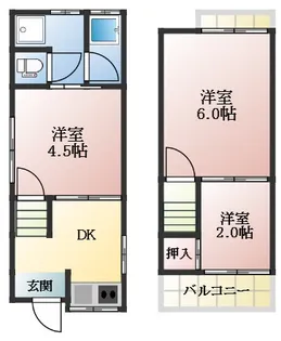 大阪府松原市河合1丁目【テラスハウス】の間取り