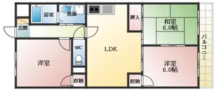 パラシオン旭ヶ丘【2階】の間取り