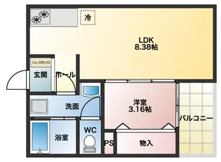 F+style藤井寺道明寺1号館【1階】の間取り