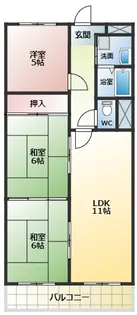 ディオハイツ金剛【1階】の間取り