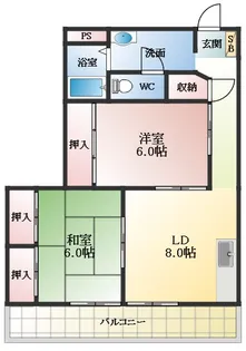 コーポ柏原【1階】の間取り