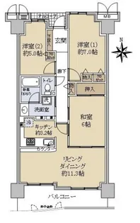 ルネグランステージ松原天美【13階】の間取り