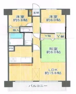 ライオンズマンション金剛寺池台【903号室】の間取り
