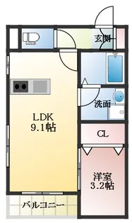 リーヴェ恵我之荘【1階】の間取り