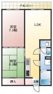 東部マンション【2階】の間取り