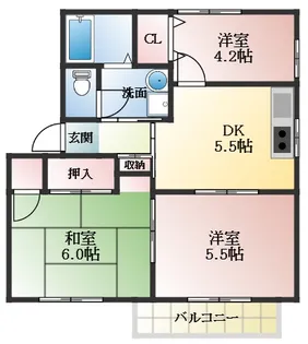 フラッツ誉田【1階】の間取り