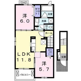 プロムナード滝谷【2階】の間取り