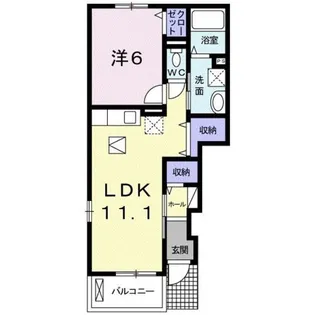 ソレアードB【1階】の間取り