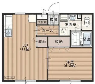 コンフォートレーベンB【1階】の間取り