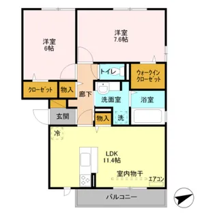 グラウクス E【3階】の間取り