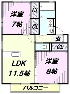 モンソレーユC【1階】の間取り